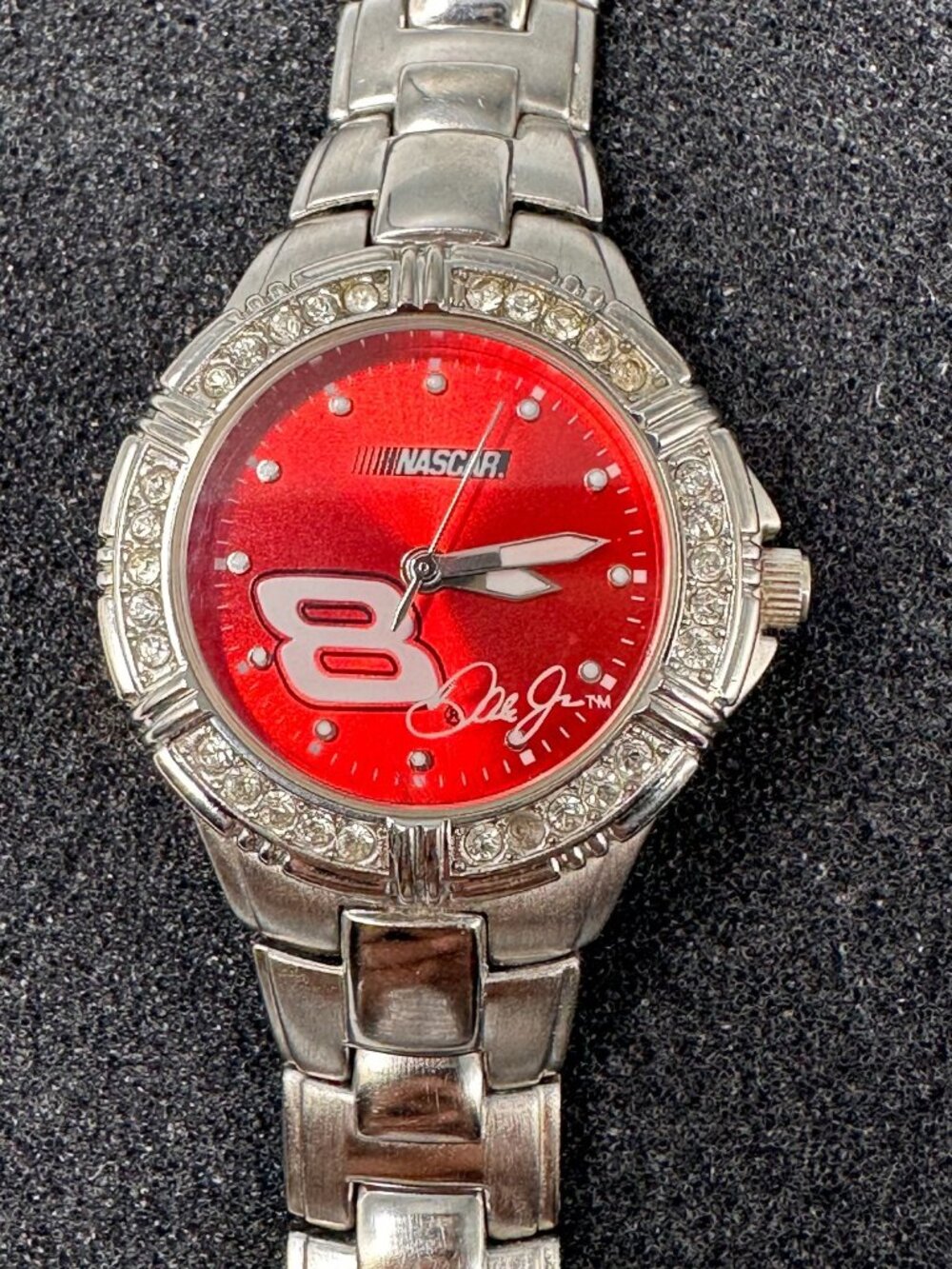 Game Time Dale Earnhardt Jr. Women Watch Silver Tone Red Dial New Battery